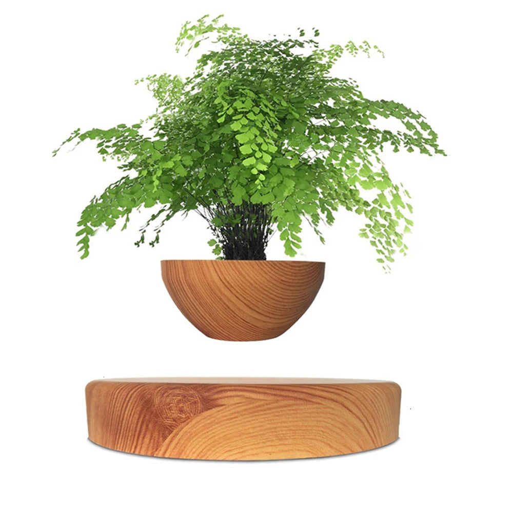 Levitating Air Bonsai Pot Rotation Flower Pot Planters Magnetic Suspension Floating Pot Potted Plant Home without Plants