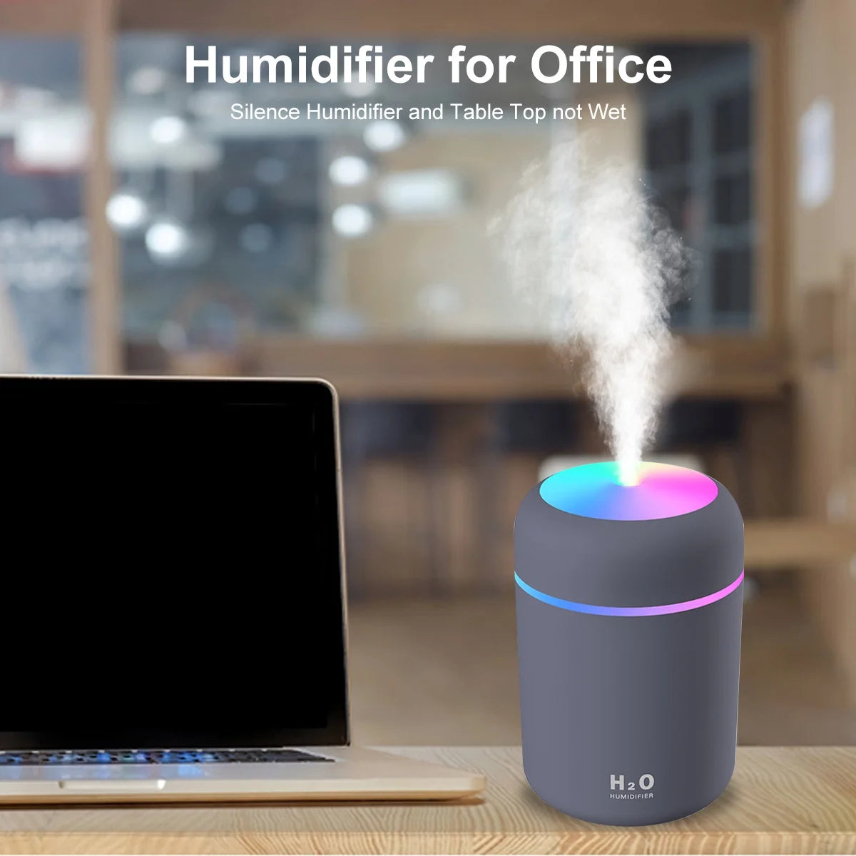 Colorful Cool Mini Humidifier, USB Personal Desktop Humidifier for Car, Office Room, Bedroom,Etc. Auto Shut-Off, 2 Mist Modes, Super Quiet. (Navy)