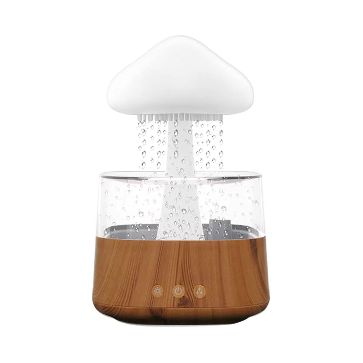 New Wood Cool Mist 450Ml Desktop Mushroom Shape Relax Usb Aromatherapy Rain Cloud Dripping Humidifier and Oil Diffuser