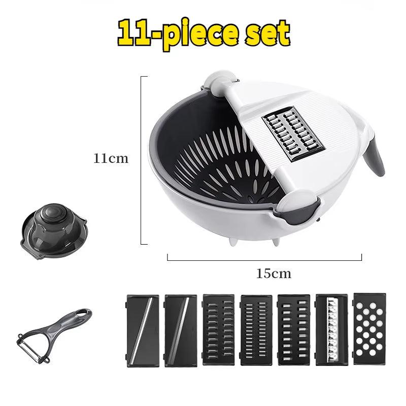 Kitchen Multifunctional Vegetable Cutter with Drainage Basket Kitchen Vegetable and Fruit Cutter Cooking Kitchen Items