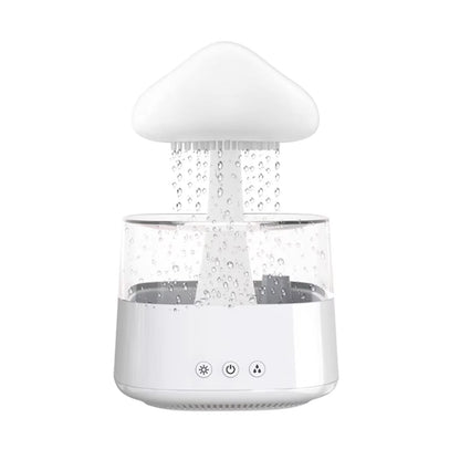 New Wood Cool Mist 450Ml Desktop Mushroom Shape Relax Usb Aromatherapy Rain Cloud Dripping Humidifier and Oil Diffuser