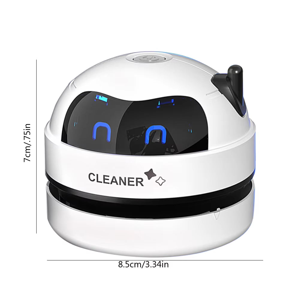 Mini Vacuum Cleaner Portable Desk Table Dust Vacuum USB Rechargeable with Detachable Nozzle Pet Hair Pencil Crumbs Cleaning Tool