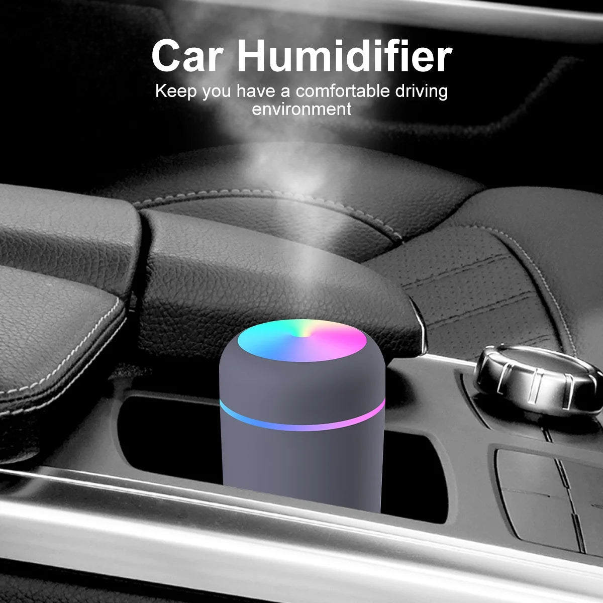 Colorful Cool Mini Humidifier, USB Personal Desktop Humidifier for Car, Office Room, Bedroom,Etc. Auto Shut-Off, 2 Mist Modes, Super Quiet. (Navy)